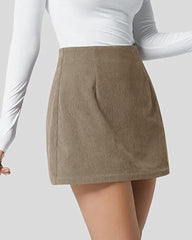 Corduroy Casual High-waisted A-line Mini Skirt