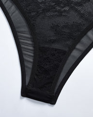 Sexy Lace See-through Underwire Shaping Bodysuit Lingerie