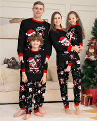 Santa Claus Colored Light Bulb Print Home Wear Parent-Child Pajama Set