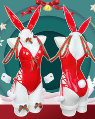 Christmas Sexy Bunny Girl Leather Lingerie Set