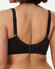 Deep V Floral Mesh Panel Full Coverage Wireless Shaping Bra