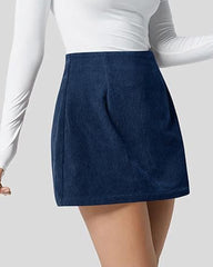 Corduroy Casual High-waisted A-line Mini Skirt