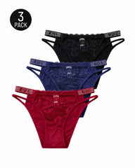 Multiple Packs Sexy Rhinestone Lace See-Through Thongs
