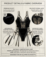 Sexy Deep V Lace Open-Crotch Bodysuit