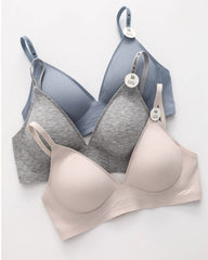 Deep V Seamless Letter Thin Straps Wire-Free Comfort Bra