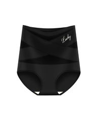 High Waist Tummy Control Breathable Mesh Cross Seamless Hip Lifting Briefs