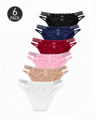 Multiple Packs Sexy Rhinestone Lace See-Through Thongs