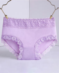 Women's Pure Cotton Breathable Skin-friendly Lace Trim Tummy Control Panties