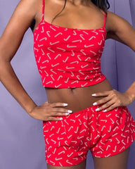 Christmas Comfortable Casual Stretch Vest Shorts Loungewear Set