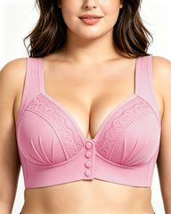 Women's Front-closure Jacquard Lace Breathable Bra