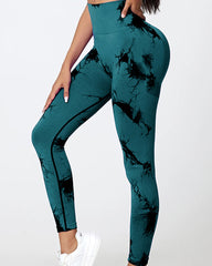 Seamless Tie-dye High-waisted Slimming Butt-lifting Tight-fitting Yoga Pants